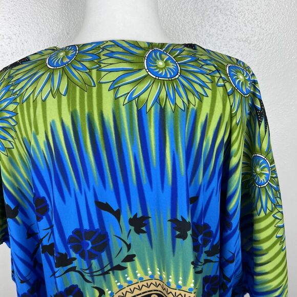 Sante Classics Mumu Dress Women One Size Green Embellished Maxi Lounge Bedroom - Picture 11 of 12